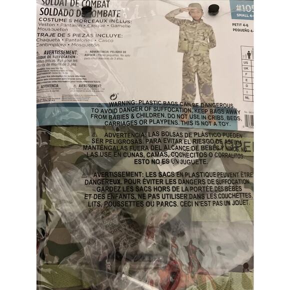 Combat Soldier Boys Halloween Costume CHILD Small 4-6, 5pc: Jacket, Helmet, Pant - Picture 9 of 16